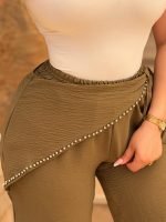 Pantalon Signature Pearl olive pour femme – KAI